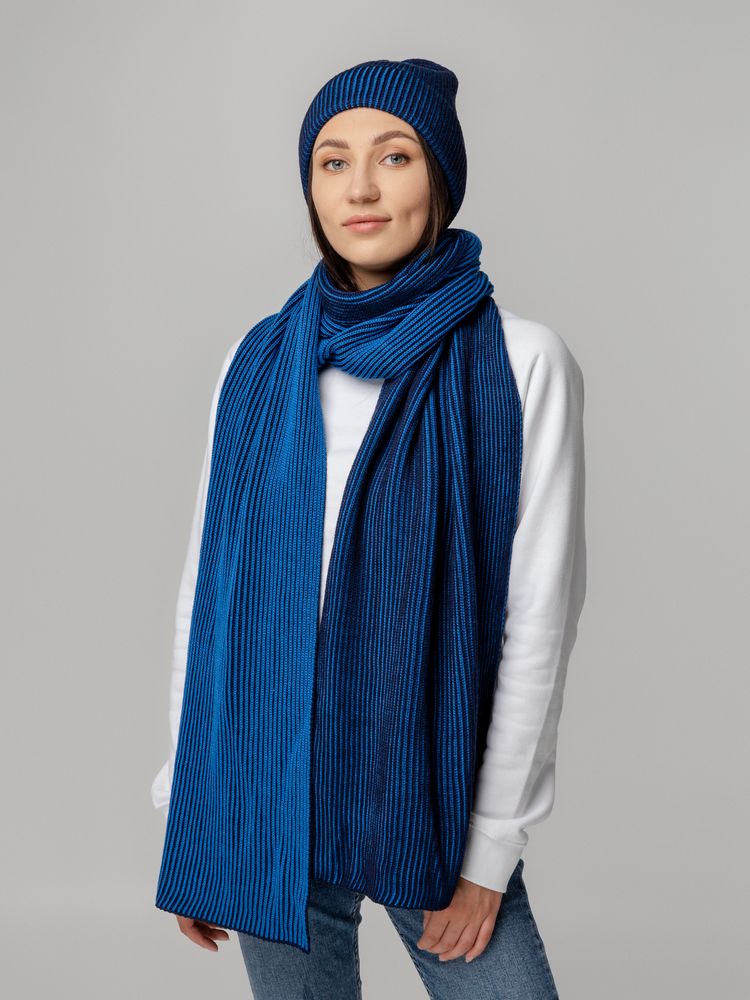 Шарф Nobilis, темно-синий с синим / Миниатюра WWW (1000)