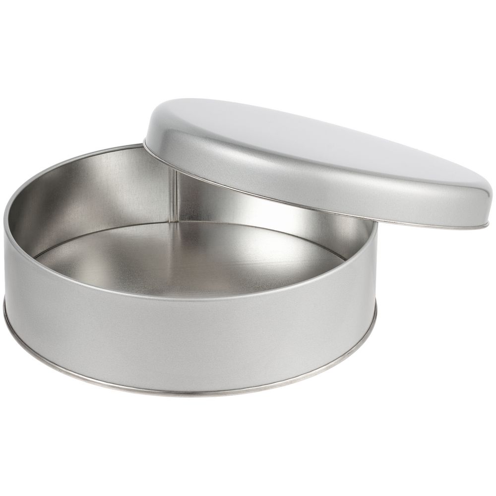 Коробка круглая Flapjack, большая, серебристая / Миниатюра WWW (1000)