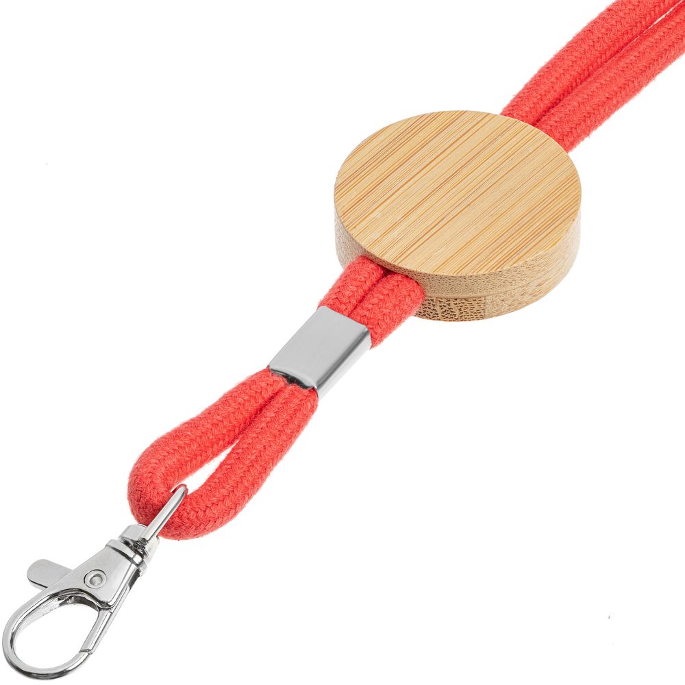 Шнурок для бейджа Tube Wood, красный / Миниатюра WWW (1000)