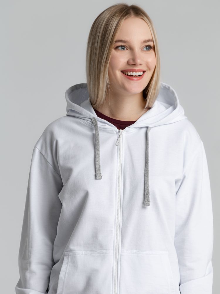 Толстовка на молнии с капюшоном Unit Siverga, белая / Миниатюра WWW (1000)