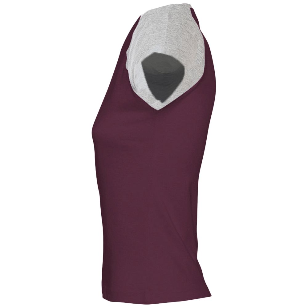 Футболка женская Milky 150, бордовая с серым меланжем / Миниатюра WWW (1000)