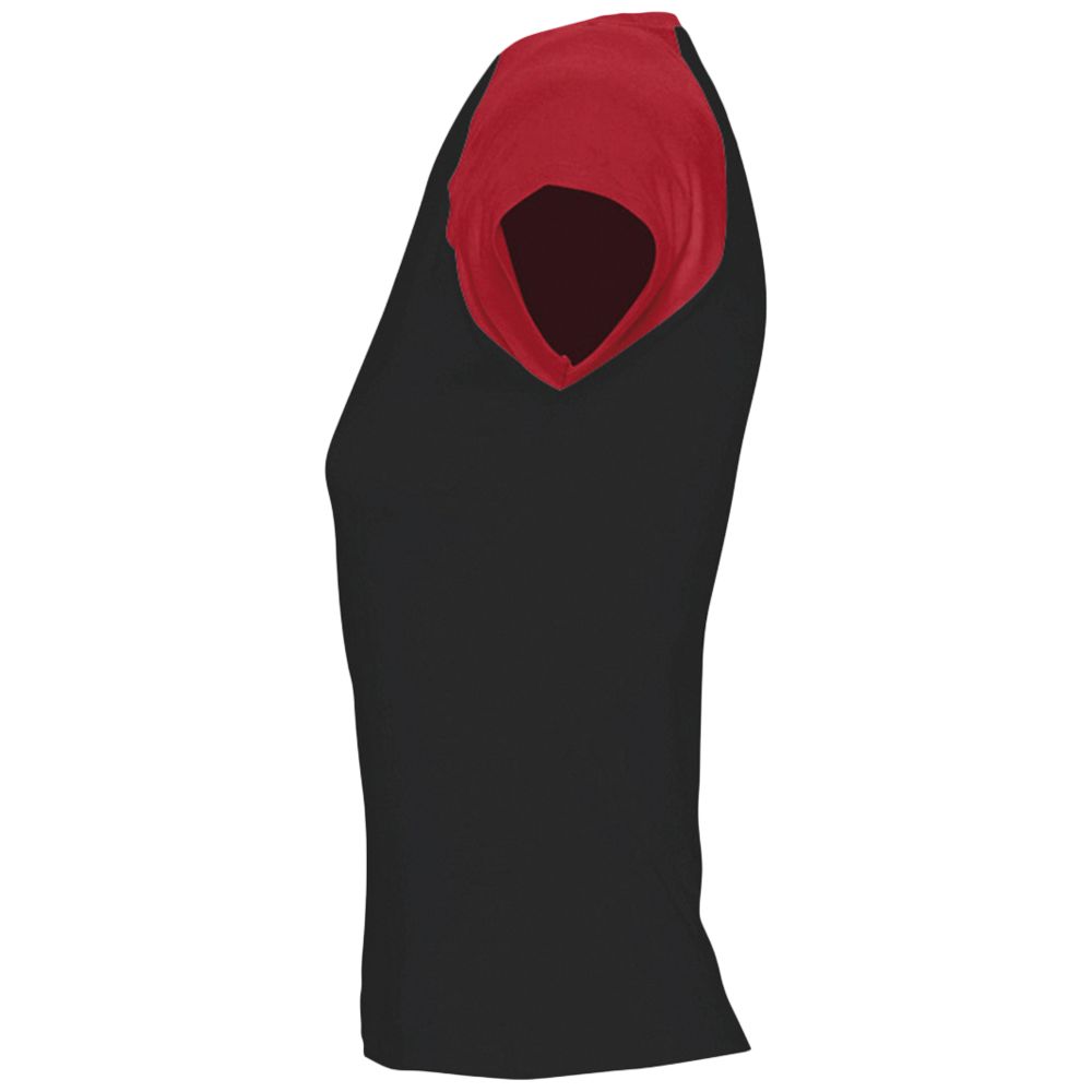 Футболка женская Milky 150, черная с красным / Миниатюра WWW (1000)