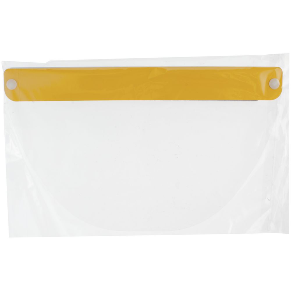 Прозрачный экран для лица Barrier, немедицинский, с желтой лентой / Миниатюра WWW (1000)