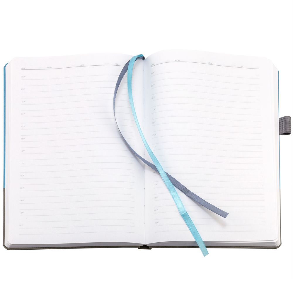 Ежедневник Horizon, недатированный, серый с голубым / Миниатюра WWW (1000)