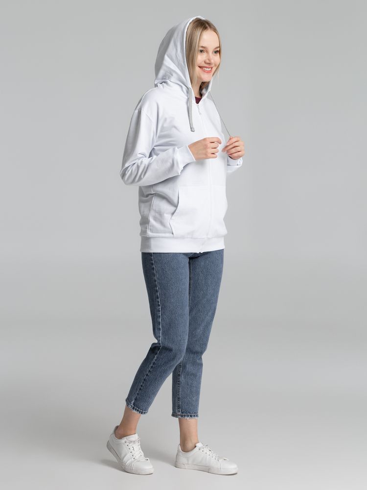 Толстовка на молнии с капюшоном Unit Siverga, белая / Миниатюра WWW (1000)