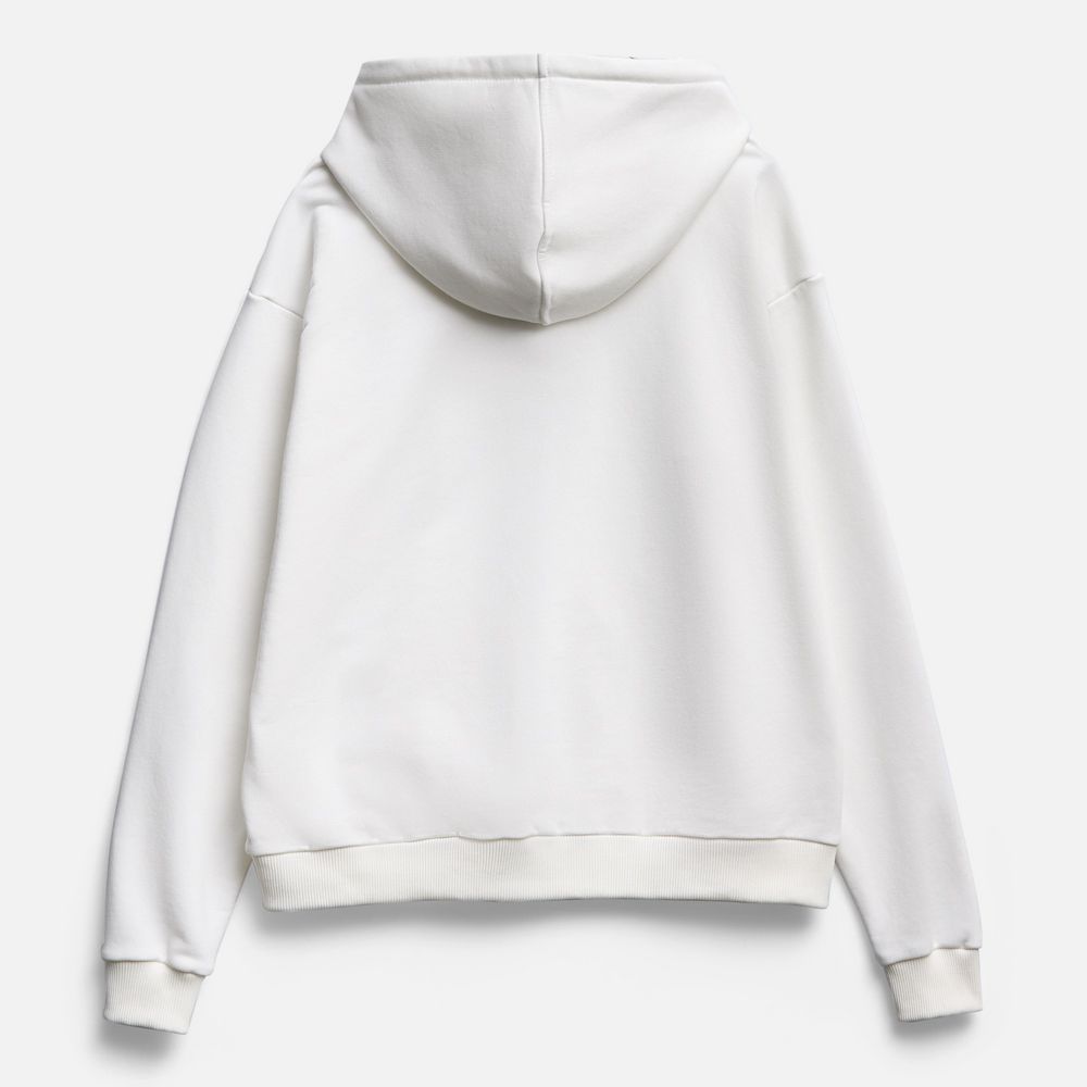 Толстовка унисекс оверсайз на молнии Zippy Terry, белая / Миниатюра WWW (1000)