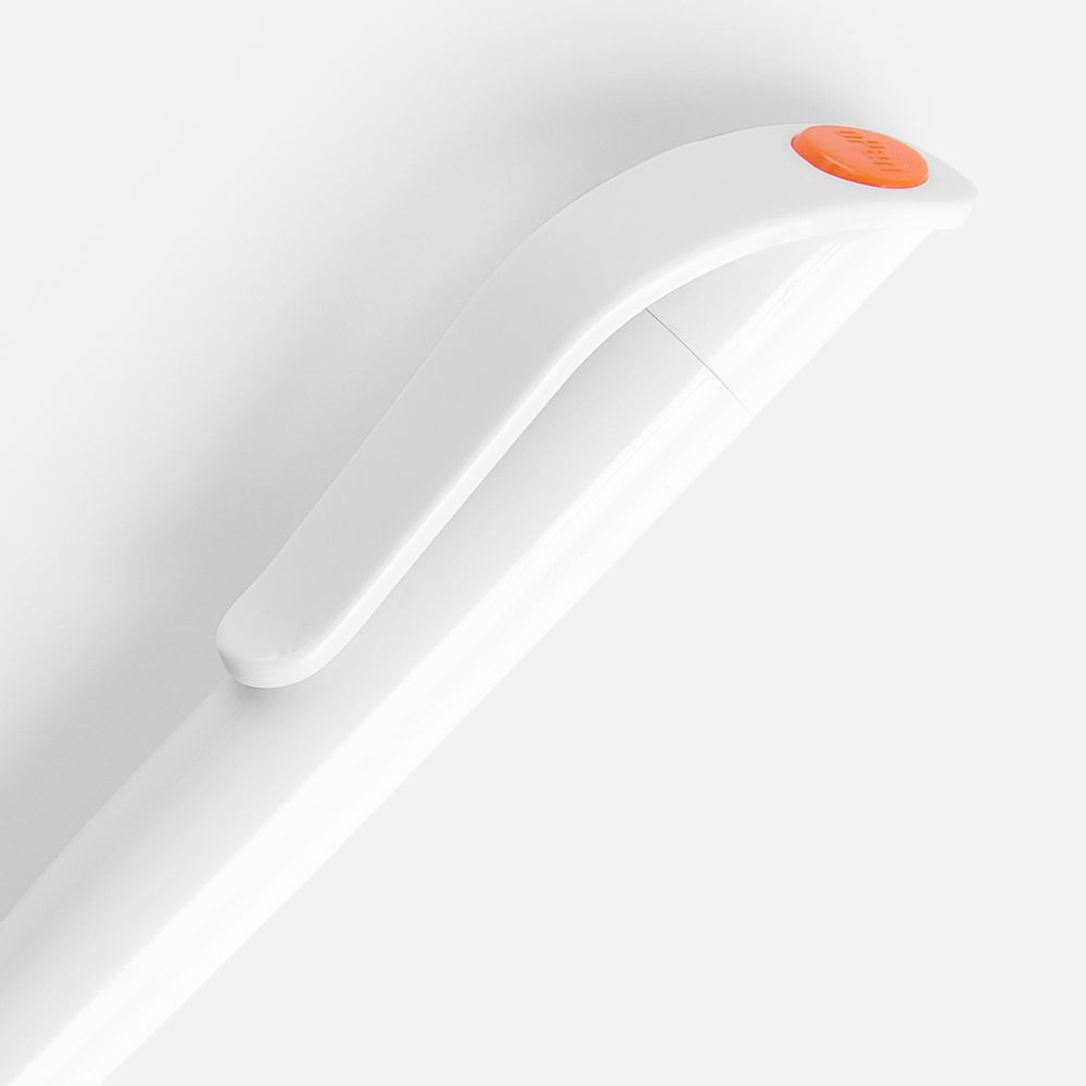 Ручка шариковая Grip, белая с оранжевым / Миниатюра WWW (1000)