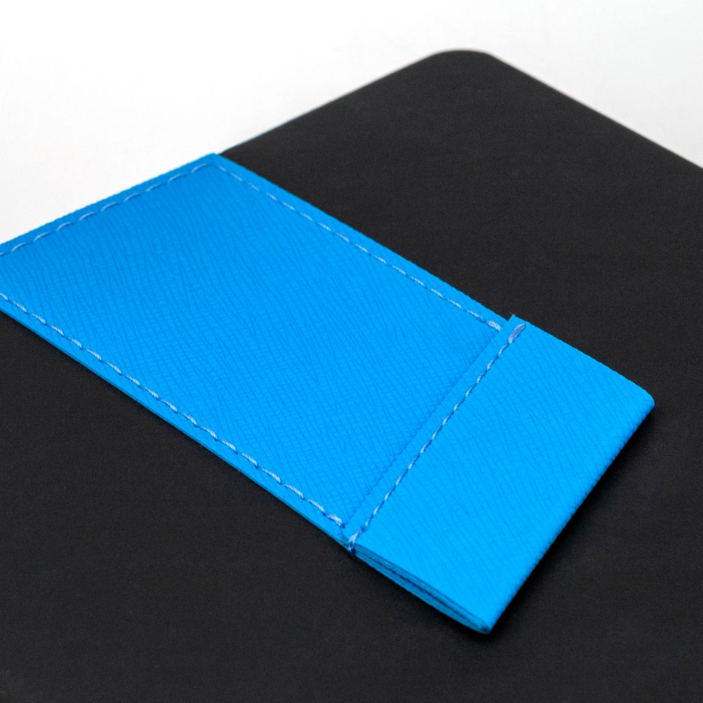 Ежедневник Bookmark, недатированный, черный с голубым / Миниатюра WWW (1000)