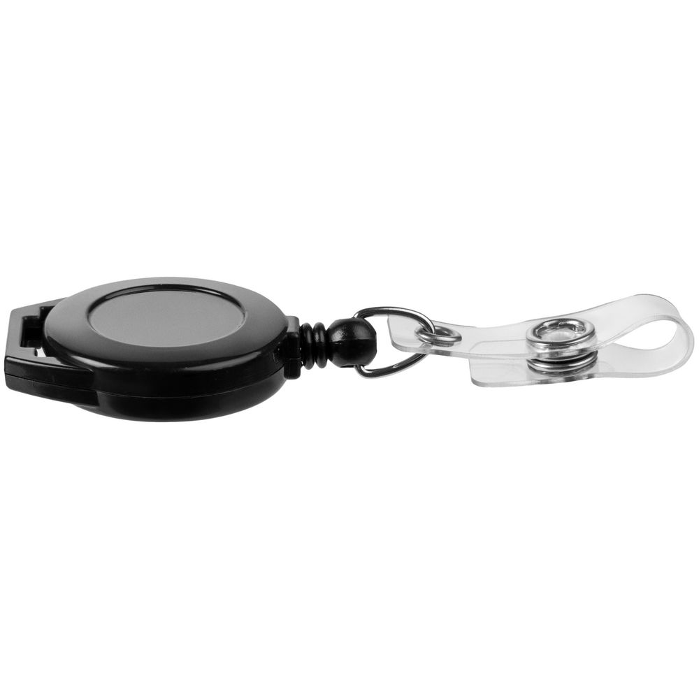 Ретрактор Attach с ушком для ленты, ребристый, черный / Миниатюра WWW (1000)