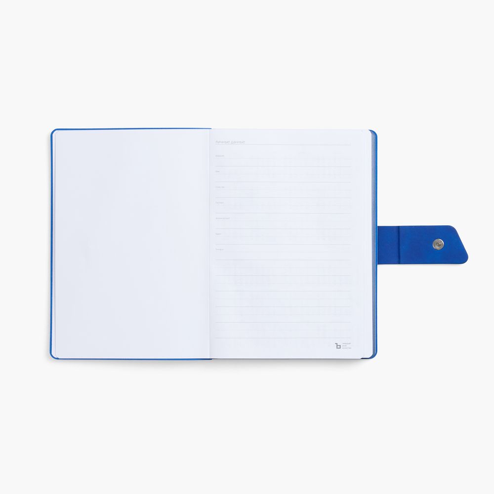 Ежедневник Boom, недатированный, черный c ярко-синий / Миниатюра WWW (1000)
