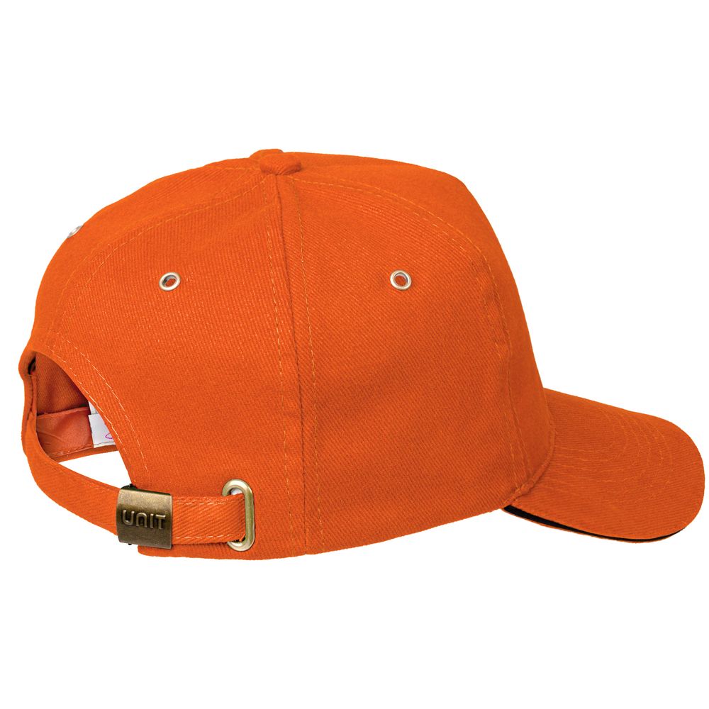 Бейсболка Unit Сlassic, оранжевая с черным кантом / Миниатюра WWW (1000)