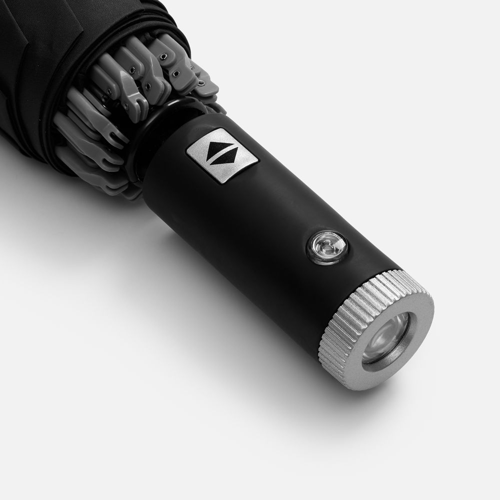 Зонт обратного сложения Norsken с фонариком, черный / Миниатюра WWW (1000)