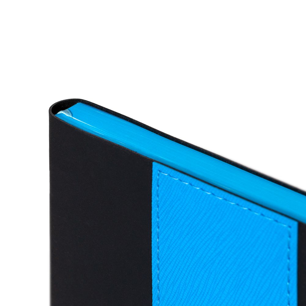 Ежедневник Bookmark, недатированный, черный с голубым / Миниатюра WWW (1000)