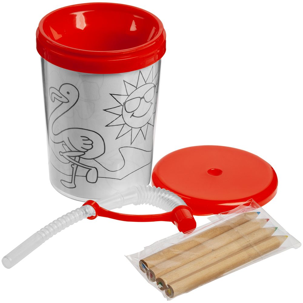 Детский стакан-раскраска «Передвижник», красный / Миниатюра WWW (1000)