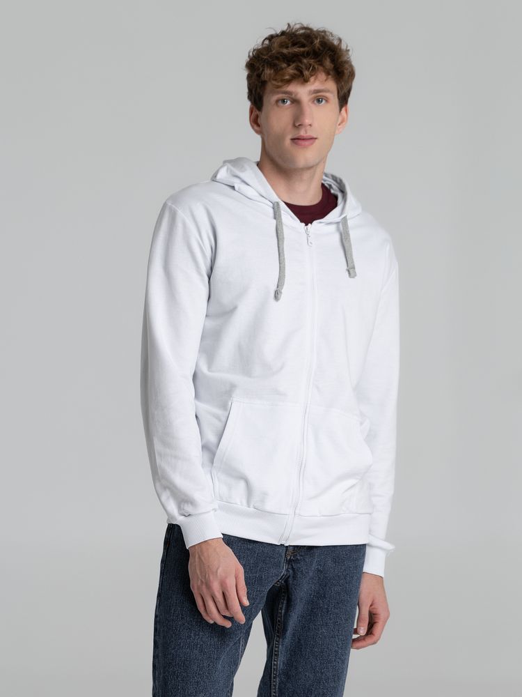 Толстовка на молнии с капюшоном Unit Siverga, белая / Миниатюра WWW (1000)