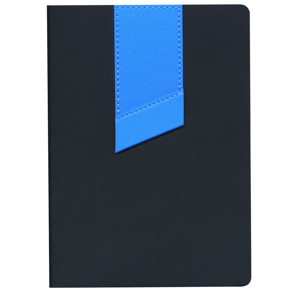 Ежедневник Bookmark, недатированный, черный с голубым / Миниатюра WWW (1000)