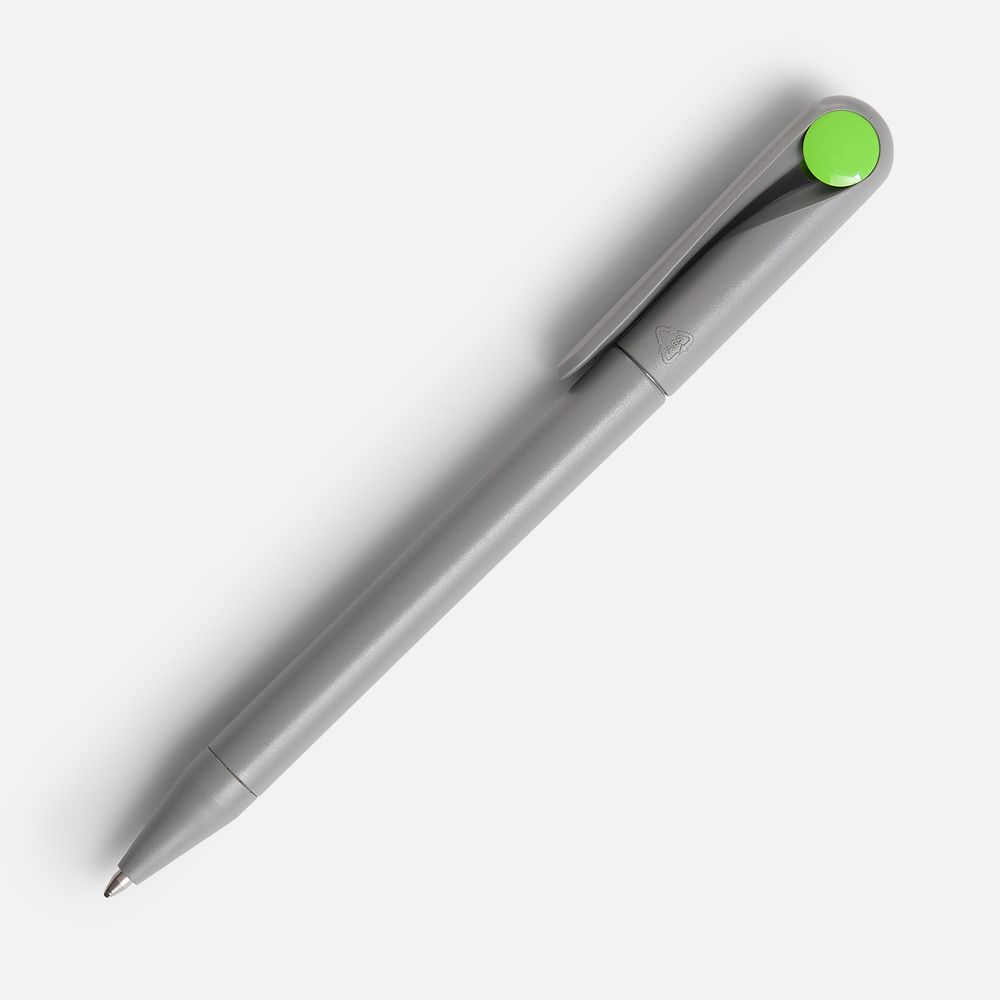 Ручка шариковая Prodir DS1 TMM Dot, серая с ярко-зеленым / Миниатюра WWW (1000)