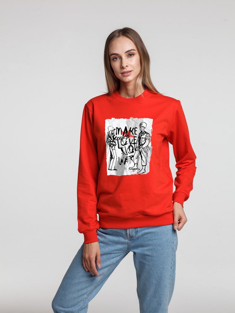 Толстовка Make Love, красная / Миниатюра WWW (1000)