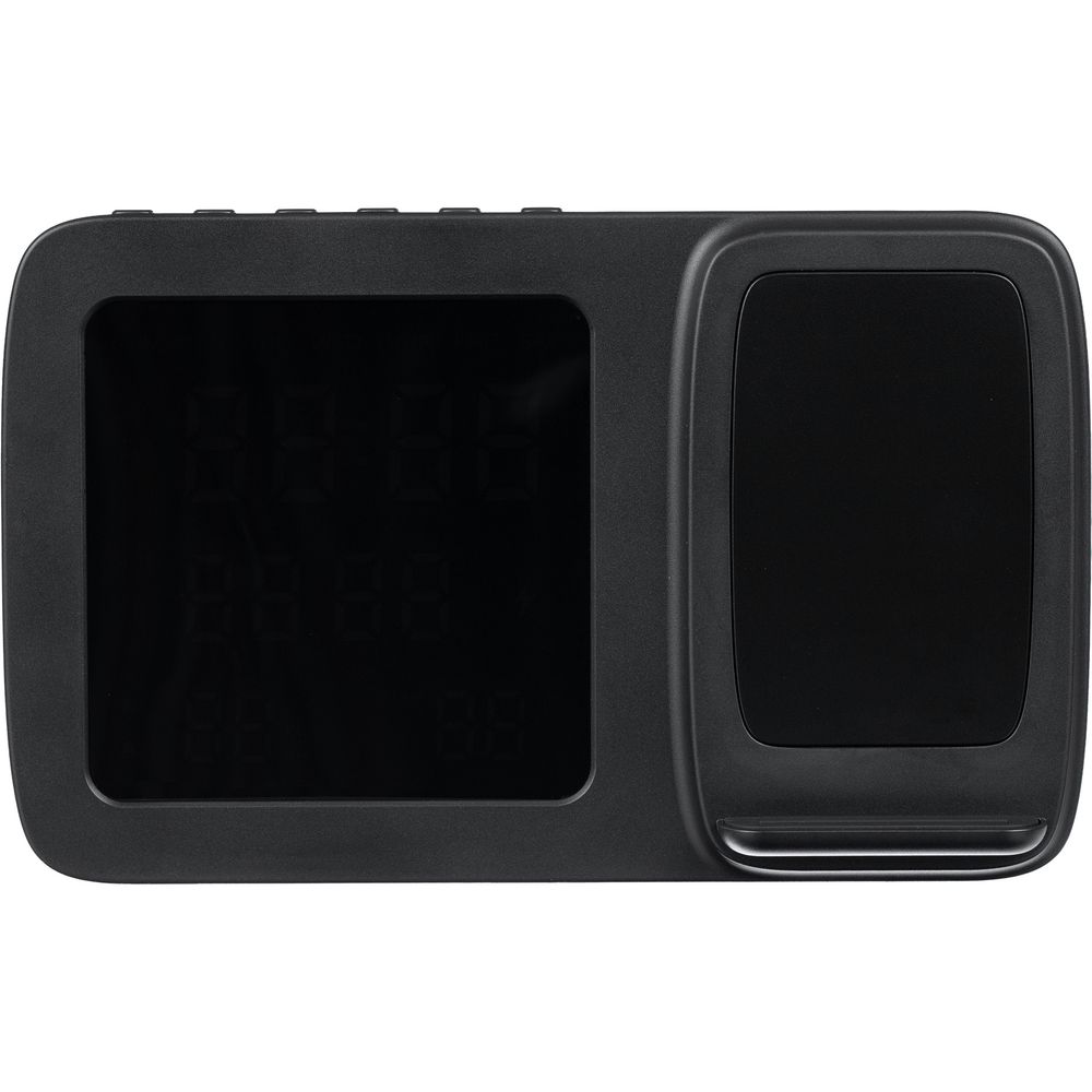 Станция беспроводной зарядки с часами и календарем Novem, черная / Миниатюра WWW (1000)