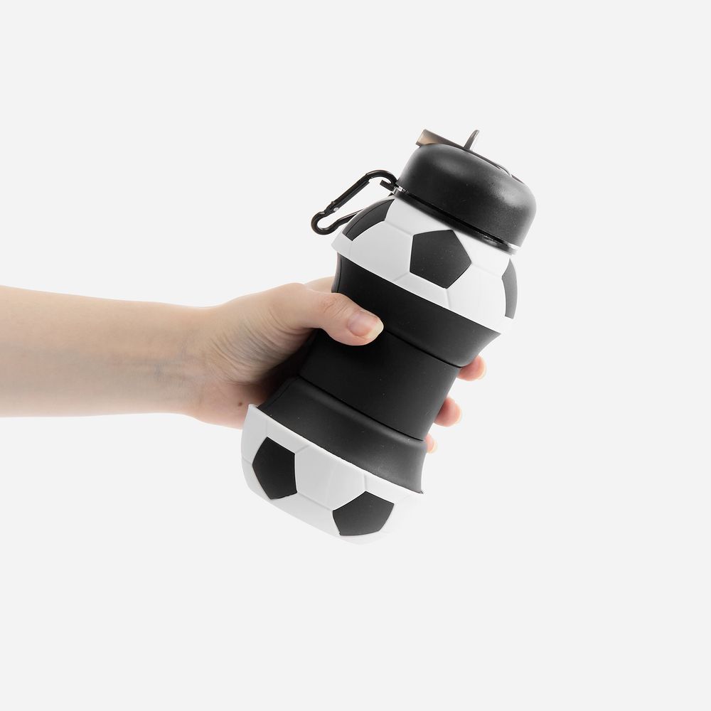 Складная бутылка для воды Football Flex, белая с черным / Миниатюра WWW (1000)