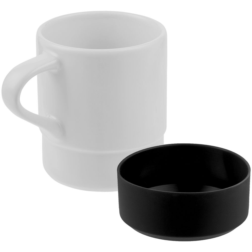 Кружка с силиконовой подставкой Protege, черная / Миниатюра WWW (1000)