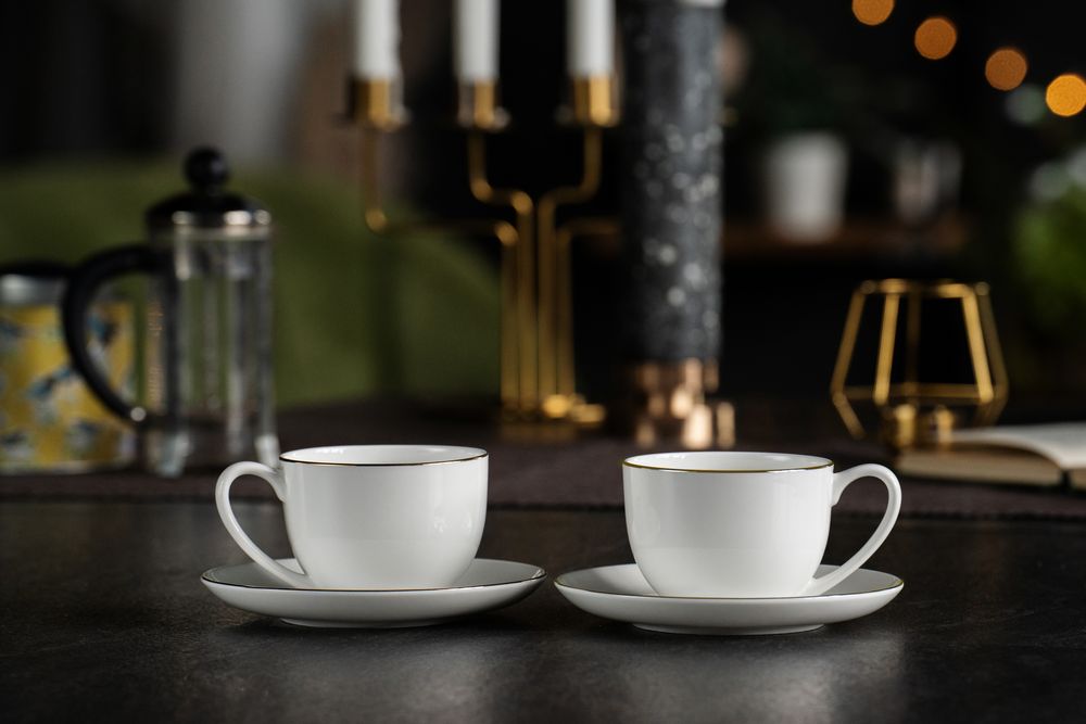 Набор на 2 персоны Mansion Select, белый с серебристой отводкой / Миниатюра WWW (1000)