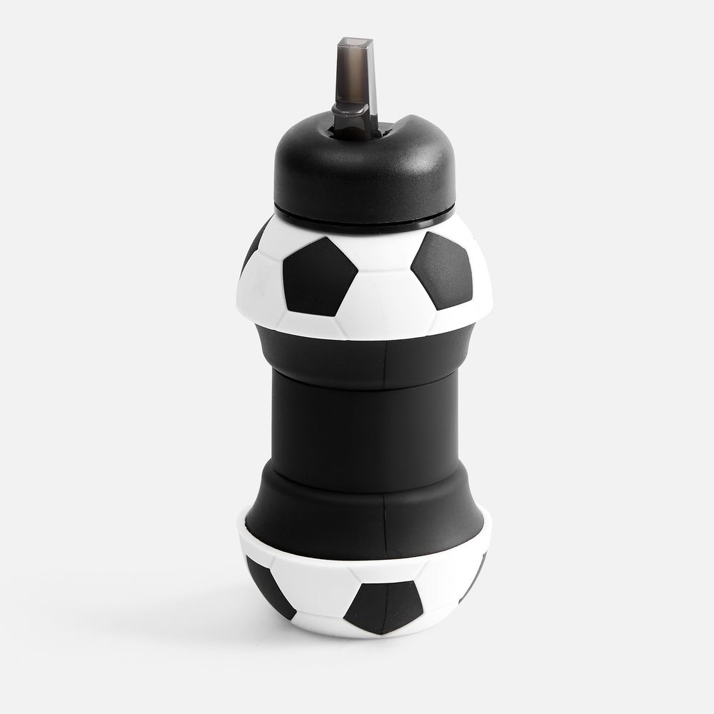 Складная бутылка для воды Football Flex, белая с черным / Миниатюра WWW (1000)