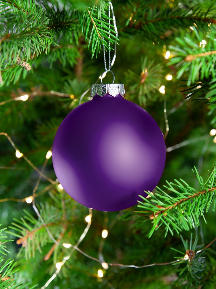 Елочный шар Finery Matt, 8 см, матовый фиолетовый / Миниатюра WWW (1000)