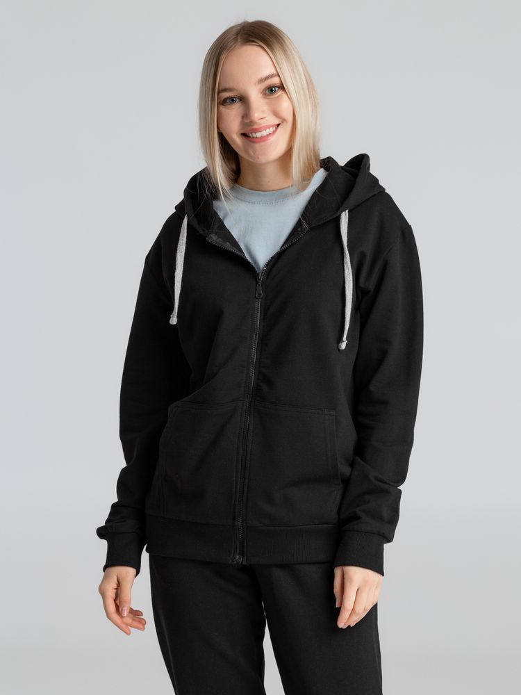 Толстовка на молнии с капюшоном Unit Siverga, черная / Миниатюра WWW (1000)