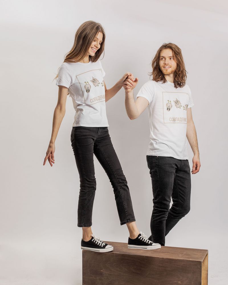 Футболка женская «Совпадение», белая / Миниатюра WWW (1000)