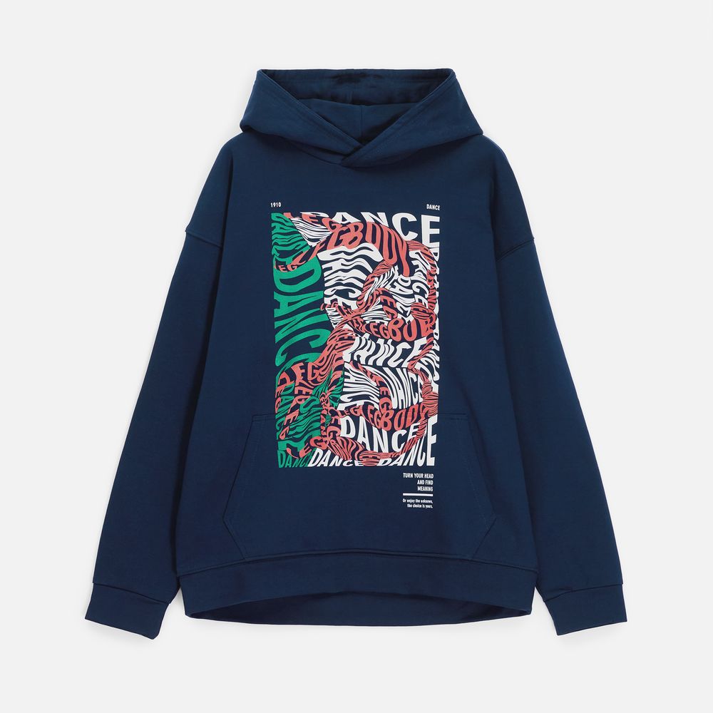 Худи оверсайз унисекс Outshine, темно-синее / Миниатюра нанесения (1000)