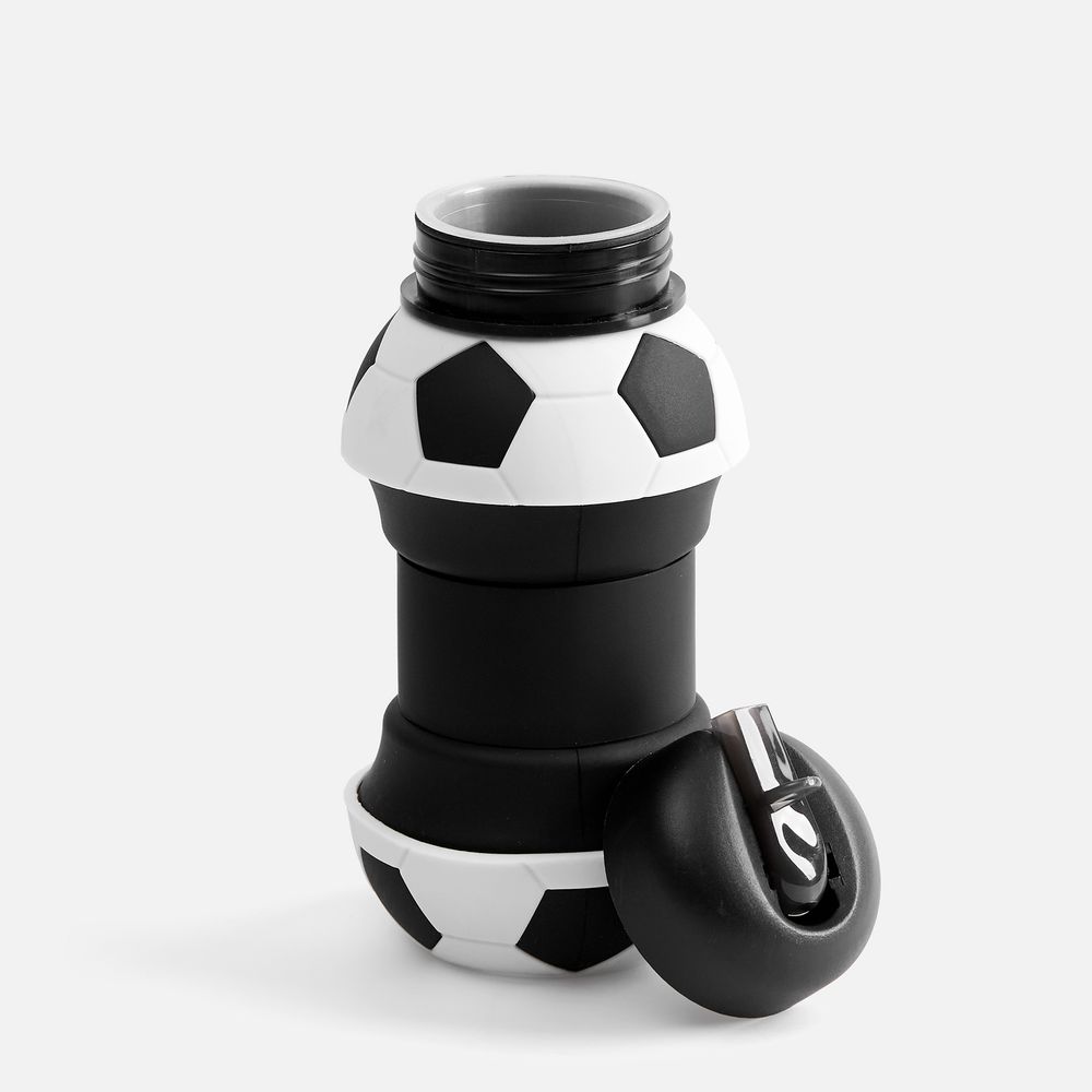 Складная бутылка для воды Football Flex, белая с черным / Миниатюра WWW (1000)