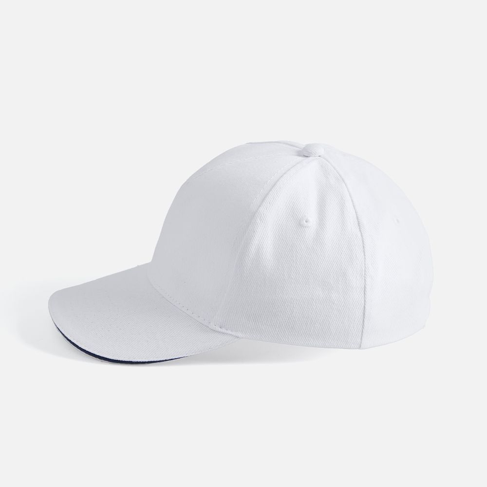 Бейсболка Long Beach, белая с темно-синим / Миниатюра WWW (1000)