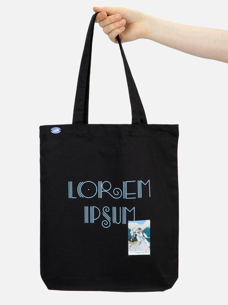 Холщовая сумка Avoska, черная / Миниатюра нанесения (1000)