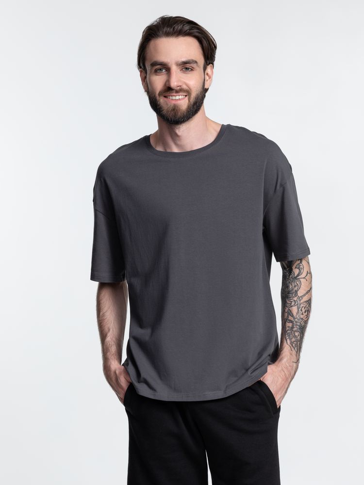 Футболка унисекс оверсайз Crosstown, темно-серая / Миниатюра WWW (1000)