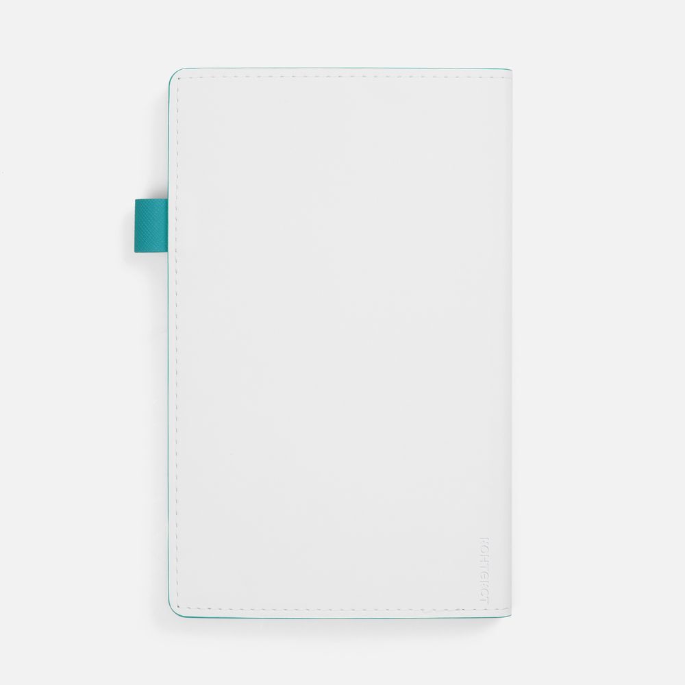 Ежедневник White Shall, недатированный, бело-бирюзовый / Миниатюра WWW (1000)