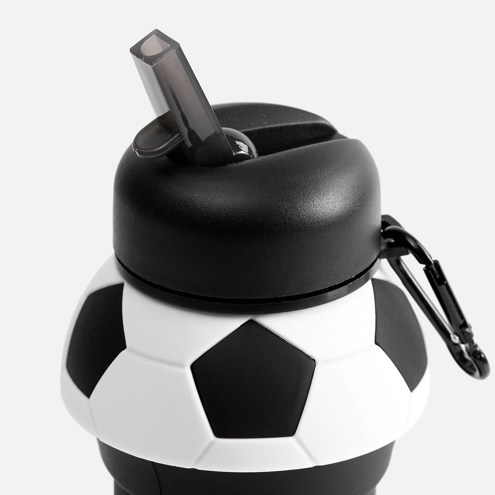 Складная бутылка для воды Football Flex, белая с черным / Миниатюра WWW (1000)