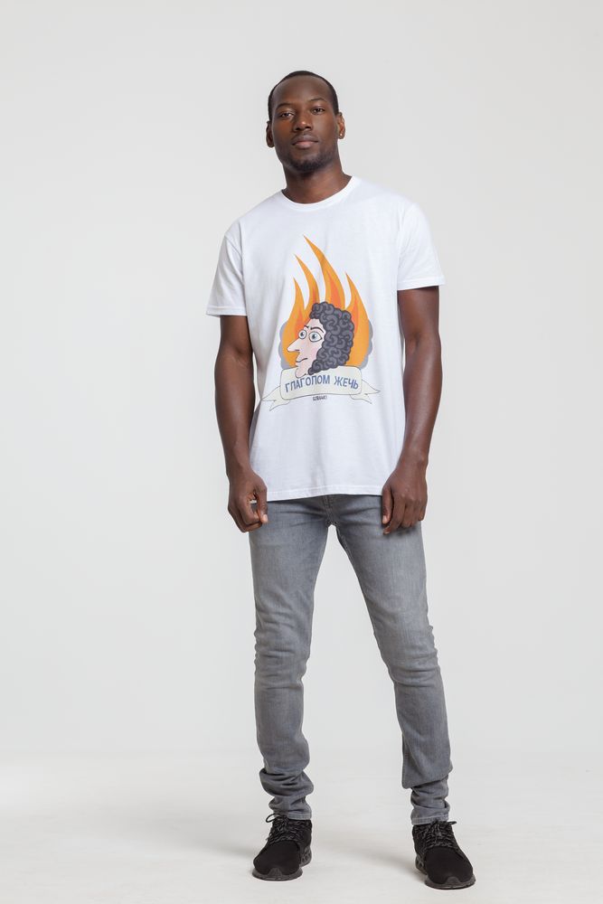 Футболка «Глаголом жечь», белая / Миниатюра WWW (1000)