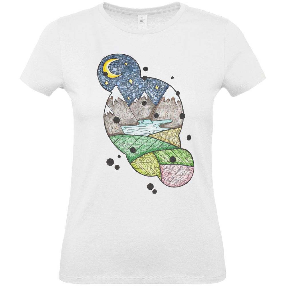 Футболка женская «Горы», белая / Миниатюра WWW (1000)