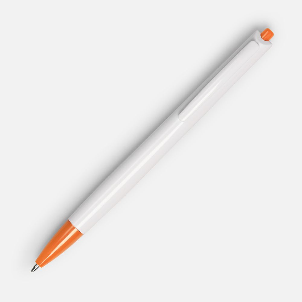 Ручка шариковая Tick, белая с оранжевым / Миниатюра WWW (1000)