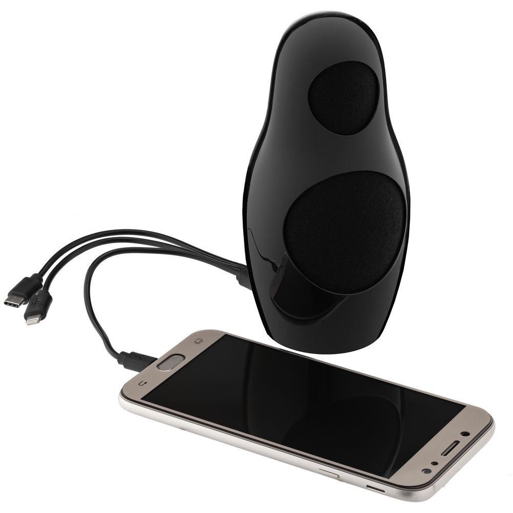 Беспроводная колонка Repeat с аккумулятором 4000 мАч, черная / Миниатюра WWW (1000)