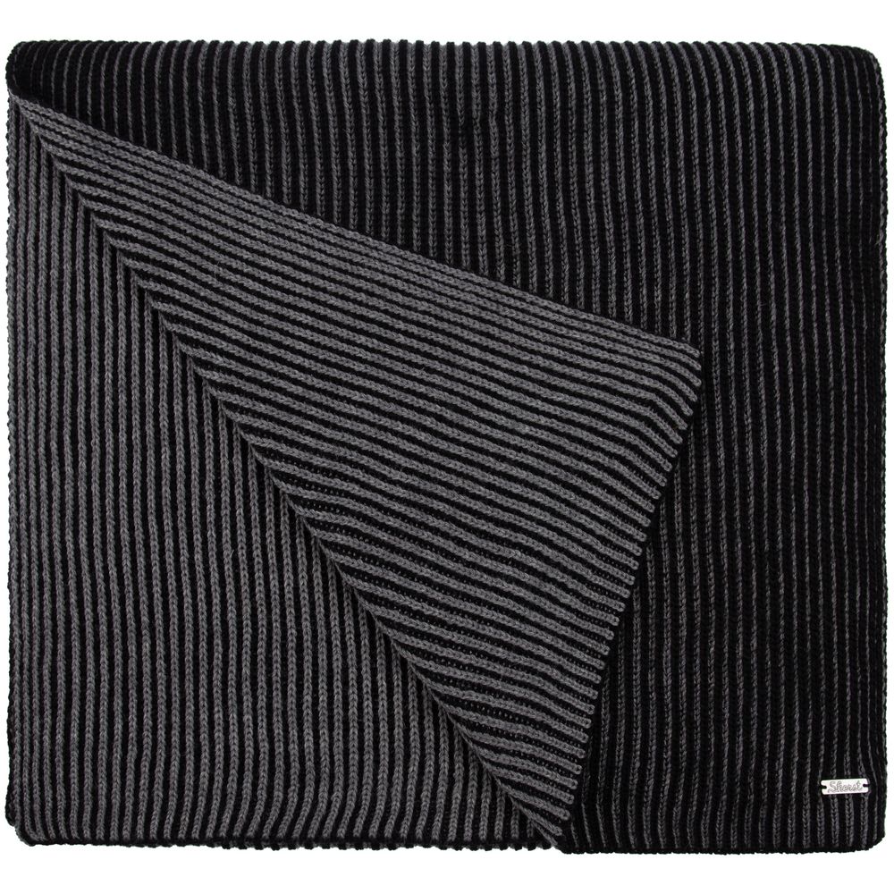 Шарф Nobilis, черный с серым меланжем / Миниатюра WWW (1000)