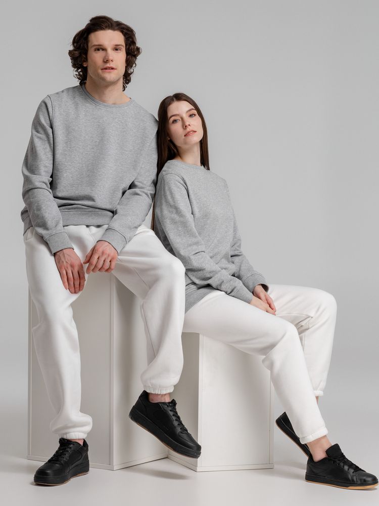 Свитшот унисекс BNC Organic, серый меланж / Миниатюра WWW (1000)