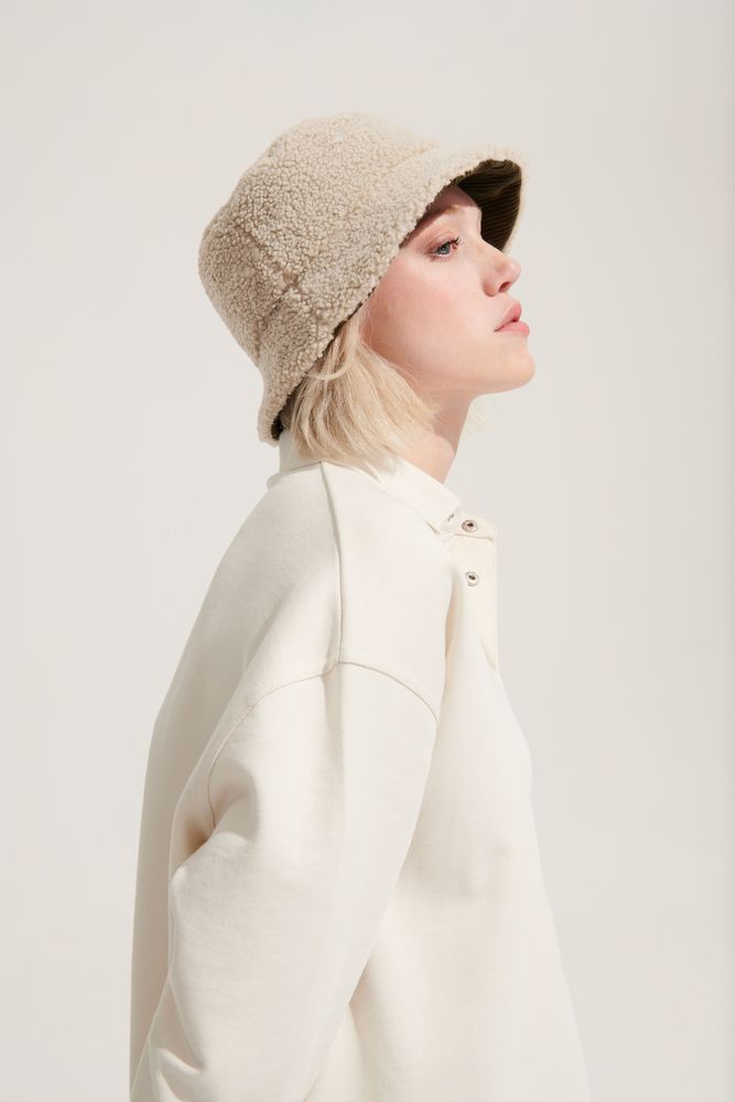 Панама Bucket двусторонняя, темно-серая с бежевым / Миниатюра WWW (1000)