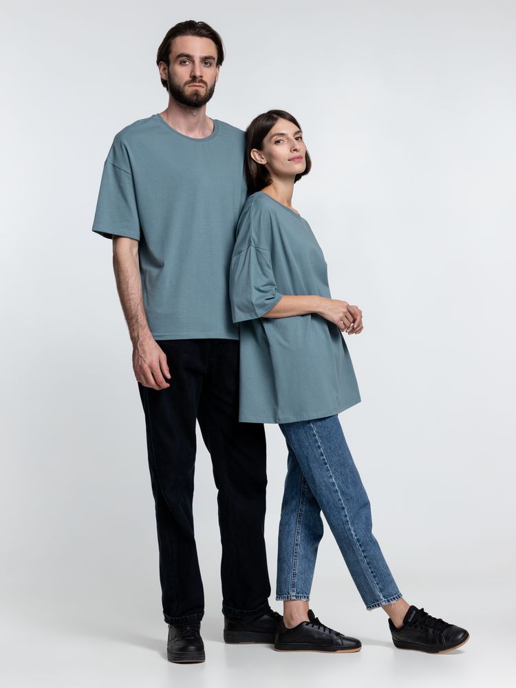 Футболка унисекс оверсайз Crosstown, серо-зеленая / Миниатюра WWW (1000)