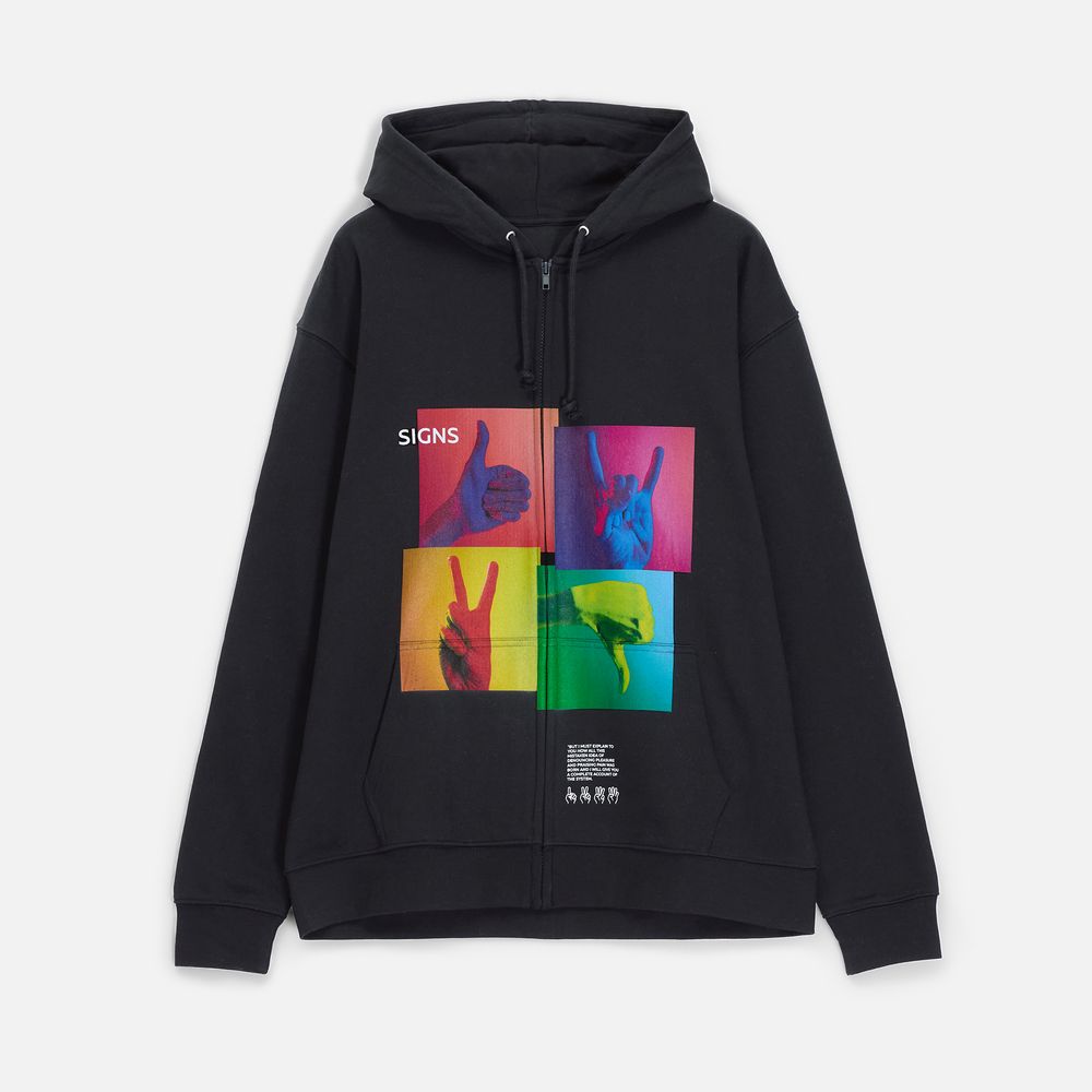 Толстовка унисекс Carter, черная / Миниатюра нанесения (1000)