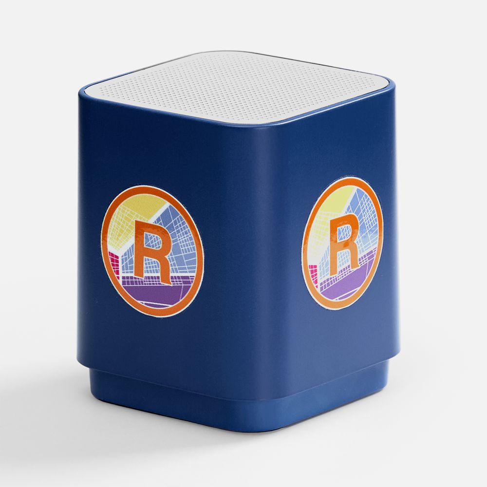 Беспроводная колонка с подсветкой логотипа Glim, синяя / Миниатюра нанесения (1000)