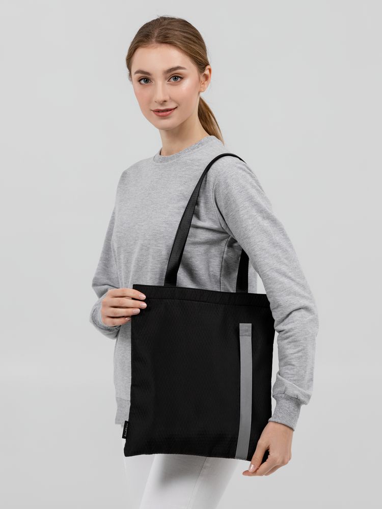 Сумка для покупок tagBag со светоотражающим элементом, черная / Миниатюра WWW (1000)