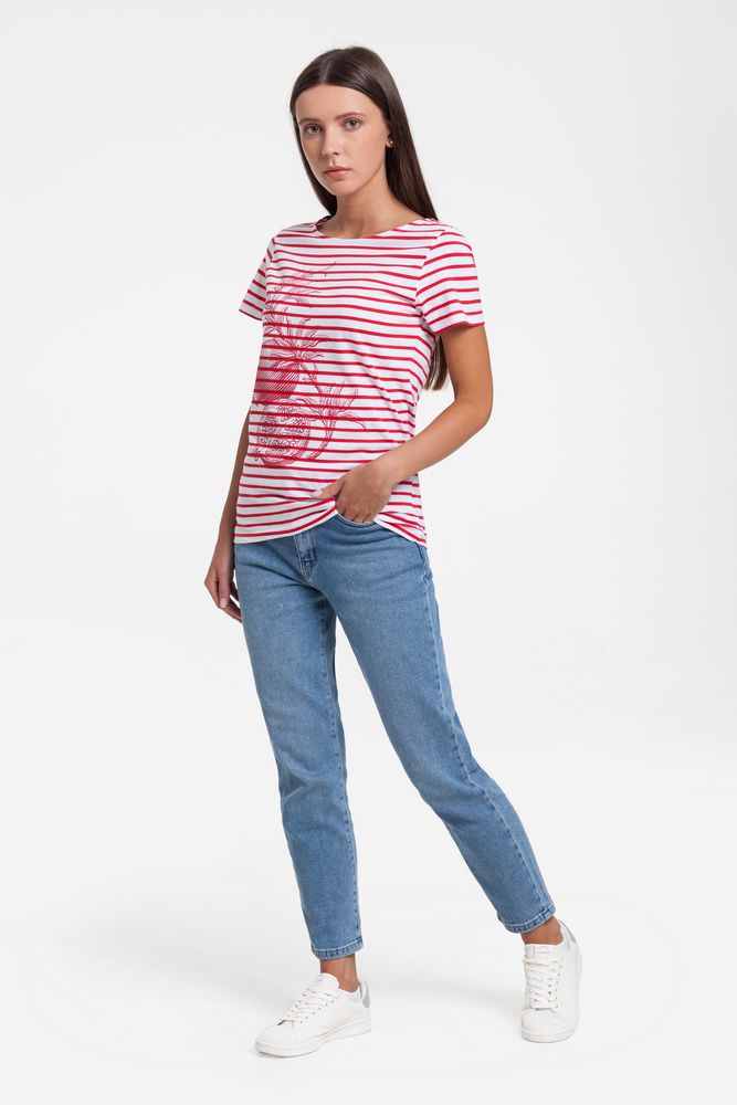 Футболка женская Grand Granat New, белая с красным / Миниатюра WWW (1000)