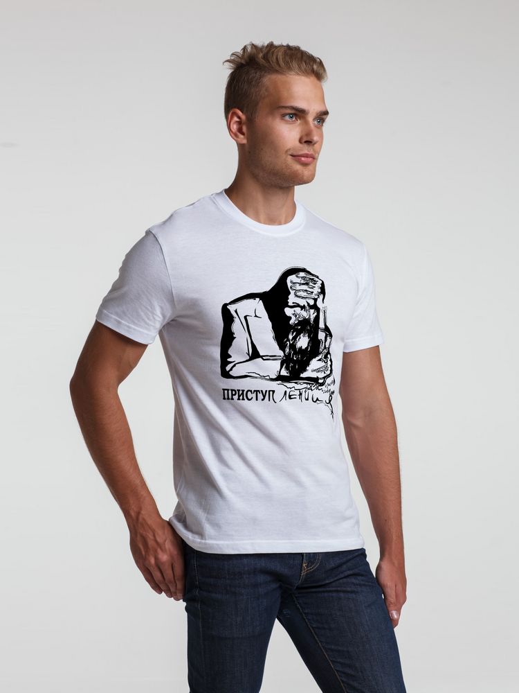 Футболка мужская «Приступ лени», белая / Миниатюра WWW (1000)